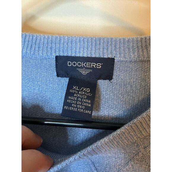 Docker’s Mens XL Light Blue Long Sleeve Pullover Crewneck Sweater - Picture 4 of 4